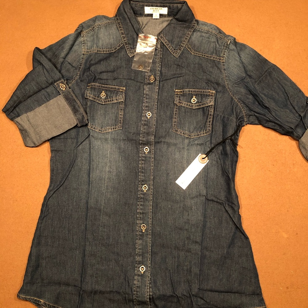 American Blue 3/4 sleeve Denim Shirt